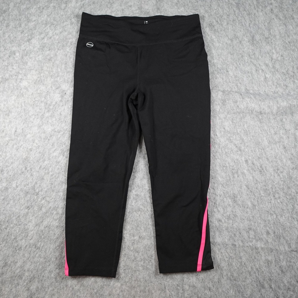 Ralph Lauren Pants Women Medium Black Pink Stripe Cropped Active Leggings